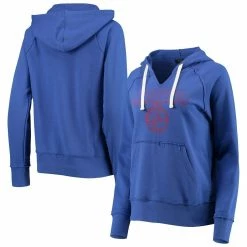 Deals 🔥 Women's Junk Food Royal New England Patriots Raw Edge Raglan Notch Neck Pullover Hoodie 🤩 -women‘s clothing store unnamed file 2908