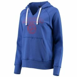 Deals 🔥 Women's Junk Food Royal New England Patriots Raw Edge Raglan Notch Neck Pullover Hoodie 🤩 -women‘s clothing store unnamed file 2909