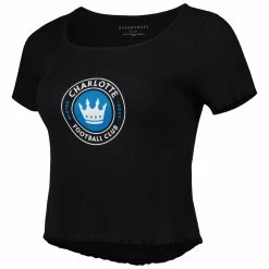 Discount 😍 Boxercraft 👩 Women's Black Charlotte FC Baby Rib T-Shirt 🎁 -women‘s clothing store unnamed file 291