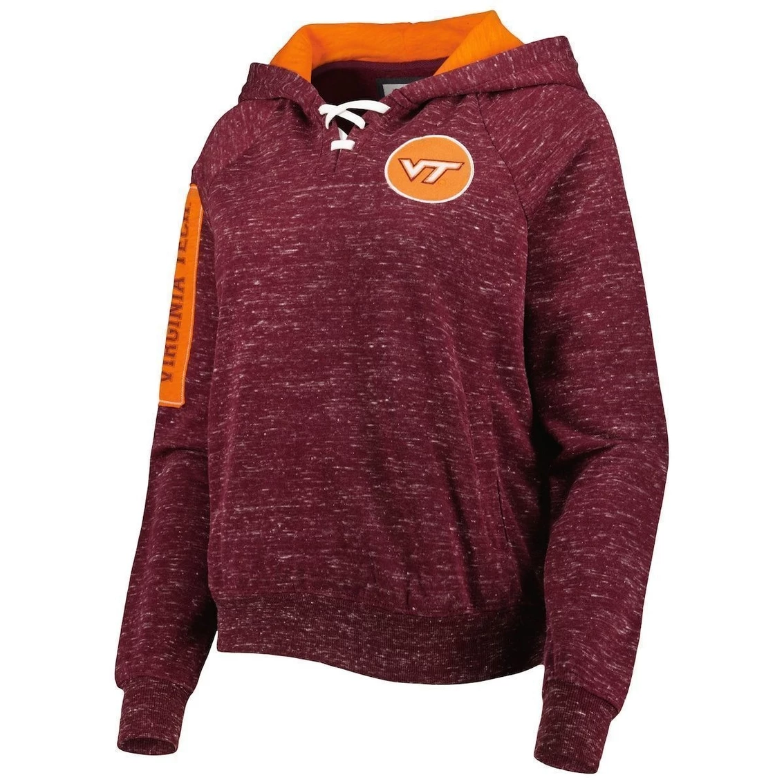 Hot Sale βοΈ Women's Colosseum Maroon Virginia Tech Hokies The Devil Speckle Lace-Placket Raglan Pullover Hoodie π 5 Hot Sale βοΈ Women's Colosseum Maroon Virginia Tech Hokies The Devil Speckle Lace-Placket Raglan Pullover Hoodie π - Image 3