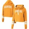 Buy 🔔 Women's Colosseum Tennessee Orange Tennessee Volunteers Throwback Stripe Cropped Pullover Hoodie 👏 -women‘s clothing store unnamed file 2919