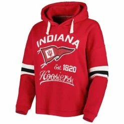 Wholesale 🥰 Women's Pressbox Crimson Indiana Hoosiers Super Pennant Pullover Hoodie 🎉 -women‘s clothing store unnamed file 2941