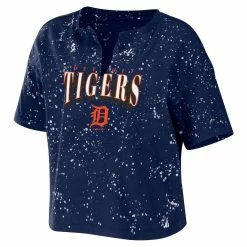 Cheapest 🔔 Women's WEAR By Erin Andrews Navy Detroit Tigers Notch Neck Tie-Dye T-Shirt ✔️ -women‘s clothing store unnamed file 295