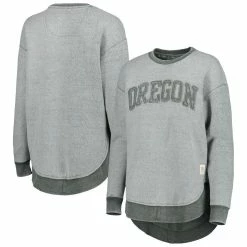Wholesale 🛒 Women's Pressbox Green Oregon Ducks Ponchoville Pullover Sweatshirt 👍