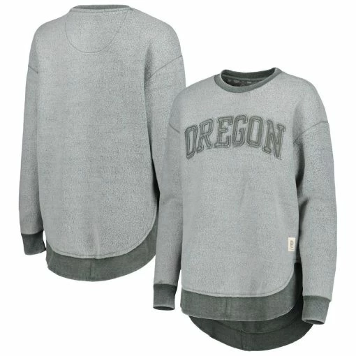 Wholesale 🛒 Women's Pressbox Green Oregon Ducks Ponchoville Pullover Sweatshirt 👍 -women‘s clothing store unnamed file 2973