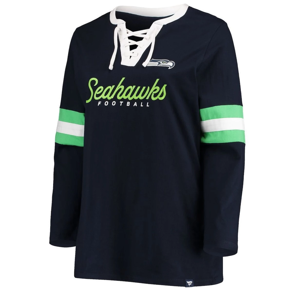 Brand new π₯ Profile π© Women's College Navy Seattle Seahawks Plus Size Script Lace-Up Long Sleeve T-Shirt π 5 Brand new π₯ Profile π© Women's College Navy Seattle Seahawks Plus Size Script Lace-Up Long Sleeve T-Shirt π - Image 3