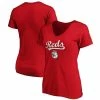 Hot Sale ✨ Women's Fanatics Branded Red Cincinnati Reds Team Logo Lockup V-Neck T-Shirt ✨ -women‘s clothing store unnamed file 313