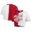 Discount 🎉 Women's ZooZatz Crimson/White Alabama Crimson Tide Colorblock Cropped T-Shirt 🎁 -women‘s clothing store unnamed file 317