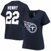Cheapest 😀 Women's Fanatics Branded Derrick Henry Navy Tennessee Titans Plus Size Name & Number V-Neck T-Shirt 🎉 -women‘s clothing store unnamed file 329
