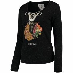 Wholesale 😀 Women's Reebok Patrick Kane Black Chicago Blackhawks Henley Lace Up Name & Number Long Sleeve T-Shirt ✨ -women‘s clothing store unnamed file 346