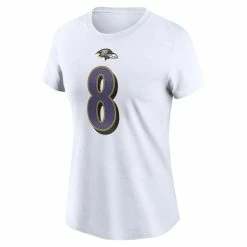 Flash Sale 👏 Women's Nike Lamar Jackson White Baltimore Ravens Player Name & Number T-Shirt 🤩 -women‘s clothing store unnamed file 370