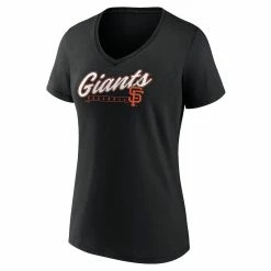 Hot Sale ⌛ Women's Fanatics Branded Black San Francisco Giants One & Only V-Neck T-Shirt 🤩 -women‘s clothing store unnamed file 375