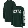 Best Pirce ❤️ Women's Pressbox Heathered Green Michigan State Spartans Two-Hit Canyon Long Sleeve T-Shirt 😀
