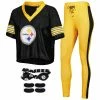 Best Pirce 🤩 Jerry Leigh 👩 Women's Black/Gold Pittsburgh Steelers Game Day Costume Set 👍