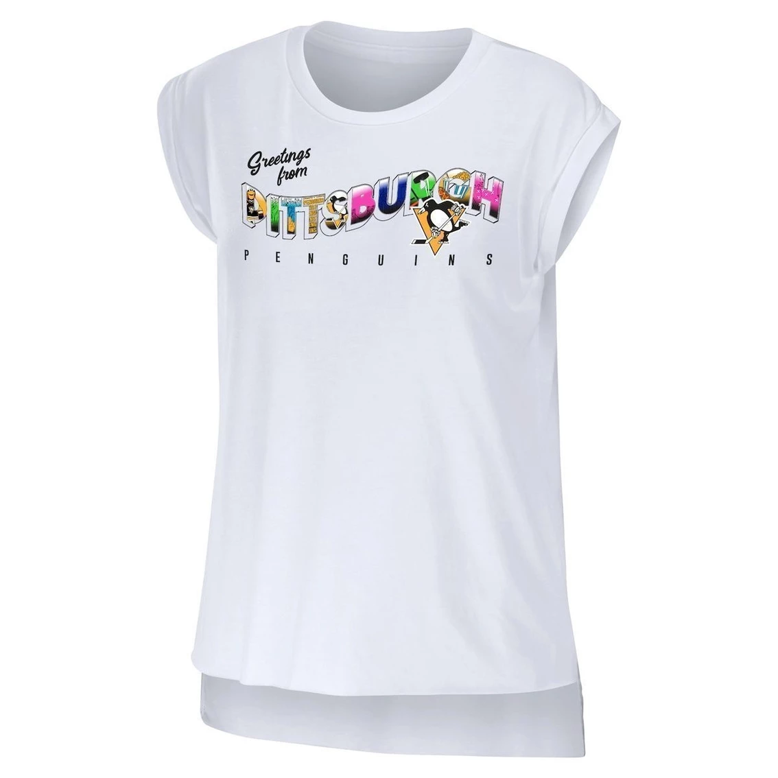 Budget π Women's WEAR By Erin Andrews White Pittsburgh Penguins Greetings From Muscle T-Shirt π 5 Budget π Women's WEAR By Erin Andrews White Pittsburgh Penguins Greetings From Muscle T-Shirt π - Image 3