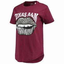Deals 🎉 Women's Pressbox Maroon Texas A&M Aggies Wild Lips Core T-Shirt 🥰 -women‘s clothing store unnamed file 467