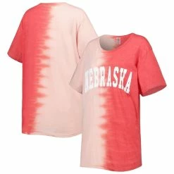 Brand new 🌟 Women's Gameday Couture Scarlet Nebraska Huskers Find Your Groove Split-Dye T-Shirt ✔️