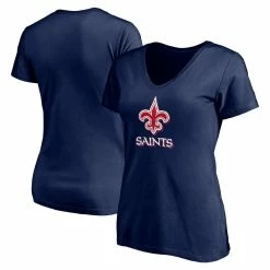 Outlet 🎁 Women's Fanatics Branded Navy New Orleans Saints Red White And Team V-Neck T-Shirt 🥰