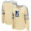 Promo 😀 Women's Colosseum Gold Navy Midshipmen Trey Dolman Long Sleeve T-Shirt 😍 -women‘s clothing store unnamed file 513