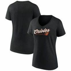 Buy ⭐ Women's Fanatics Branded Black Baltimore Orioles One & Only V-Neck T-Shirt 🌟