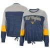 Best deal ✨ Women's Colosseum Navy West Virginia Mountaineers Joanna Tie Front Long Sleeve T-Shirt ✨ -women‘s clothing store unnamed file 529