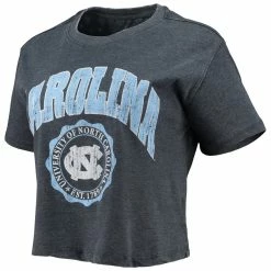 Wholesale 🤩 Women's Pressbox Navy North Carolina Tar 👠 Heels Edith Vintage Burnout Crop T-Shirt 🛒 -women‘s clothing store unnamed file 539