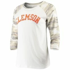 Budget βοΈ Camp David π© Women's White/Camo Clemson Tigers Boyfriend βΎ Baseball Raglan 3/4-Sleeve T-Shirt π€© 8 Budget βοΈ Camp David π© Women's White/Camo Clemson Tigers Boyfriend βΎ Baseball Raglan 3/4-Sleeve T-Shirt π€© -womenβs clothing store unnamed file 543