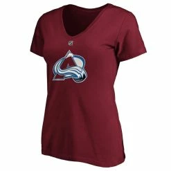 Outlet 💯 Women's Fanatics Branded Nathan MacKinnon Burgundy Colorado Avalanche Team Authentic Stack Name & Number V-Neck T-Shirt ❤️ -women‘s clothing store unnamed file 579