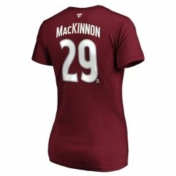 Outlet 💯 Women's Fanatics Branded Nathan MacKinnon Burgundy Colorado Avalanche Team Authentic Stack Name & Number V-Neck T-Shirt ❤️ -women‘s clothing store unnamed file 580
