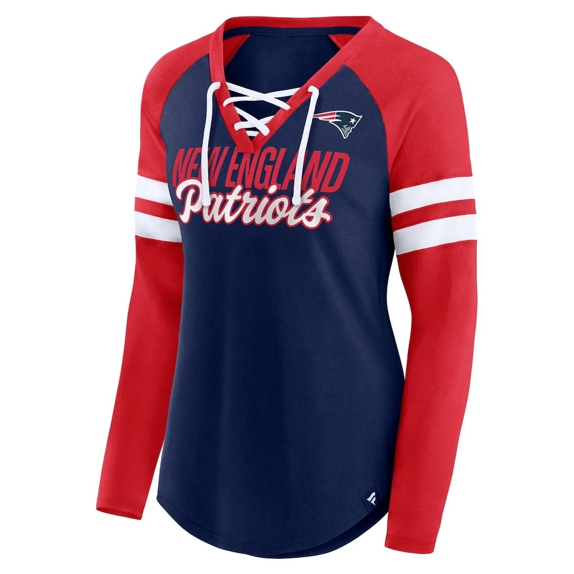 Cheapest π Women's Fanatics Branded Navy/Red New England Patriots Plus Size True To Form Lace-Up V-Neck Raglan Long Sleeve T-Shirt β¨ 5 Cheapest π Women's Fanatics Branded Navy/Red New England Patriots Plus Size True To Form Lace-Up V-Neck Raglan Long Sleeve T-Shirt β¨ - Image 3