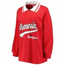 Buy 💯 Women's Gameday Couture Red Wisconsin Badgers Happy Hour Long Sleeve Polo 🔔 -women‘s clothing store unnamed file 591