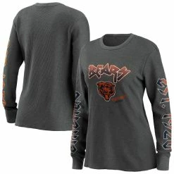 Best Pirce 😉 Women's WEAR By Erin Andrews Gray Chicago Bears Long Sleeve Thermal T-Shirt ✨