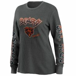 Best Pirce 😉 Women's WEAR By Erin Andrews Gray Chicago Bears Long Sleeve Thermal T-Shirt ✨ -women‘s clothing store unnamed file 610
