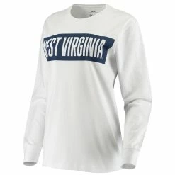 Cheap 🔥 Women's Pressbox White West Virginia Mountaineers Big Block Whiteout Long Sleeve T-Shirt 🥰 -women‘s clothing store unnamed file 614