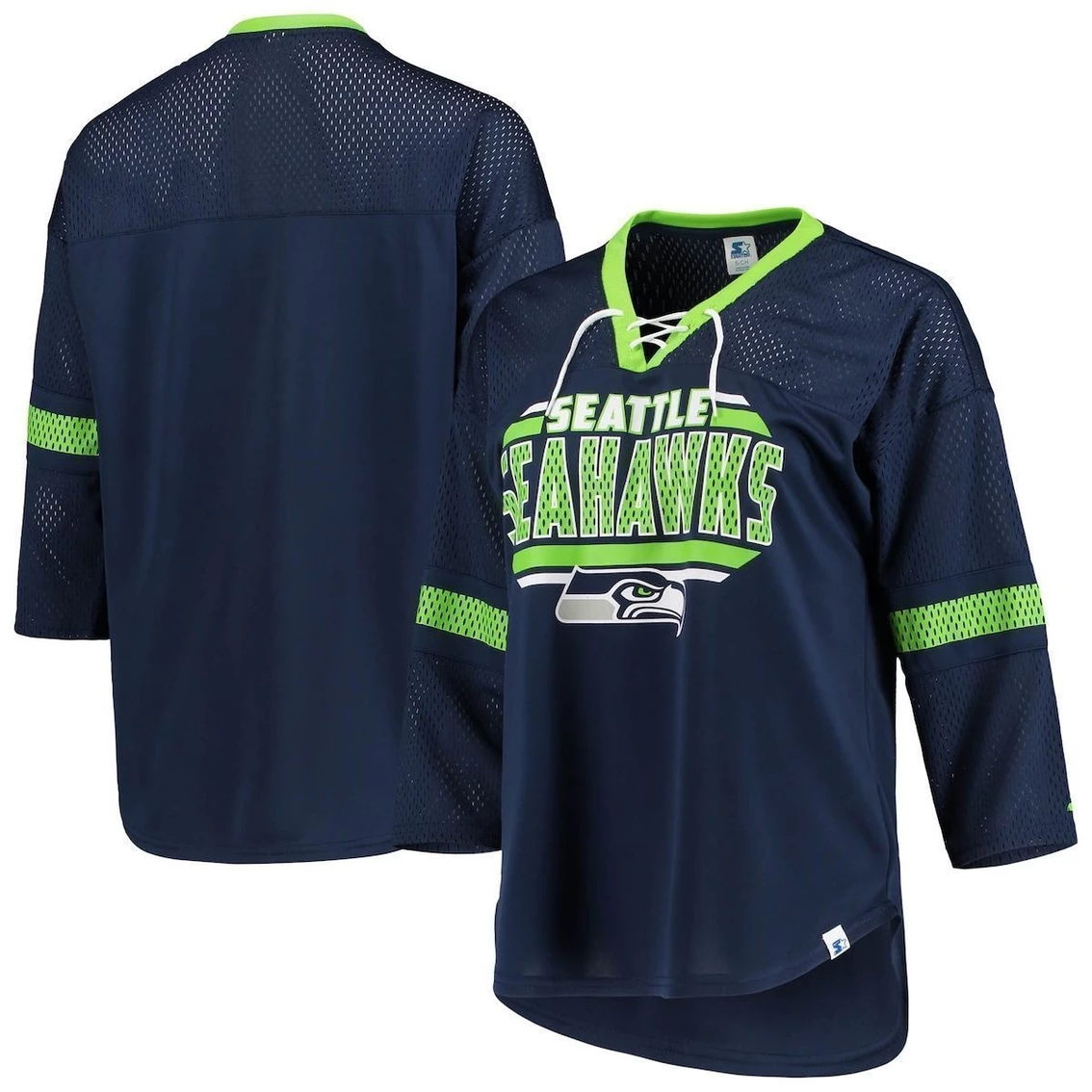 Best Sale π― Women's Starter College Navy Seattle Seahawks Lead Game Lace-Up V-Neck 3/4-Sleeve T-Shirt π 3 Best Sale π― Women's Starter College Navy Seattle Seahawks Lead Game Lace-Up V-Neck 3/4-Sleeve T-Shirt π