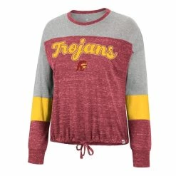 Cheapest 👏 Women's Colosseum Cardinal USC Trojans Joanna Tie Front Long Sleeve T-Shirt ❤️ -women‘s clothing store unnamed file 648