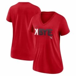 Best Pirce ⌛ Women's Cleveland Guardians Red Nike K-Bye Tri-Blend V-Neck T-Shirt 🌟