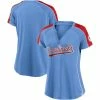 Top 10 💯 Women's Fanatics Branded Light Blue/Red St. Louis Cardinals True Classic League Diva Pinstripe Raglan V-Neck T-Shirt 🔥 -women‘s clothing store unnamed file 687