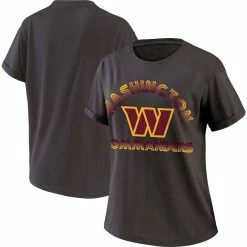 Best deal 🥰 Women's WEAR By Erin Andrews Charcoal Washington Commanders Oversized Boyfriend T-Shirt 🔥