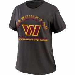 Best deal 🥰 Women's WEAR By Erin Andrews Charcoal Washington Commanders Oversized Boyfriend T-Shirt 🔥 -women‘s clothing store unnamed file 693