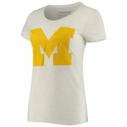 Discount 😉 Women's Homefield Heathered Oatmeal Michigan Wolverines Vintage Block M Tri-Blend T-Shirt ⌛ -women‘s clothing store unnamed file 721