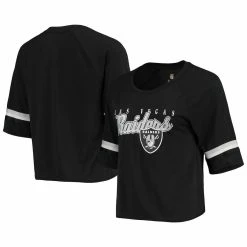Best reviews of ❤️ Outerstuff Juniors Black Las Vegas Raiders Burnout Raglan Half-Sleeve T-Shirt 🥰