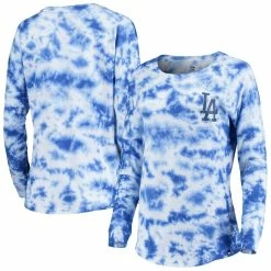 Deals 🔥 Women's New Era Royal Los Angeles Dodgers Tie-Dye Long Sleeve T-Shirt 🔔 -women‘s clothing store unnamed file 736