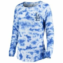 Deals 🔥 Women's New Era Royal Los Angeles Dodgers Tie-Dye Long Sleeve T-Shirt 🔔 -women‘s clothing store unnamed file 737
