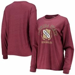 Best reviews of 💯 Women's League Collegiate Wear Heathered Garnet Florida State Seminoles Seal Victory Falls Oversized Tri-Blend Long Sleeve T-Shirt 🌟