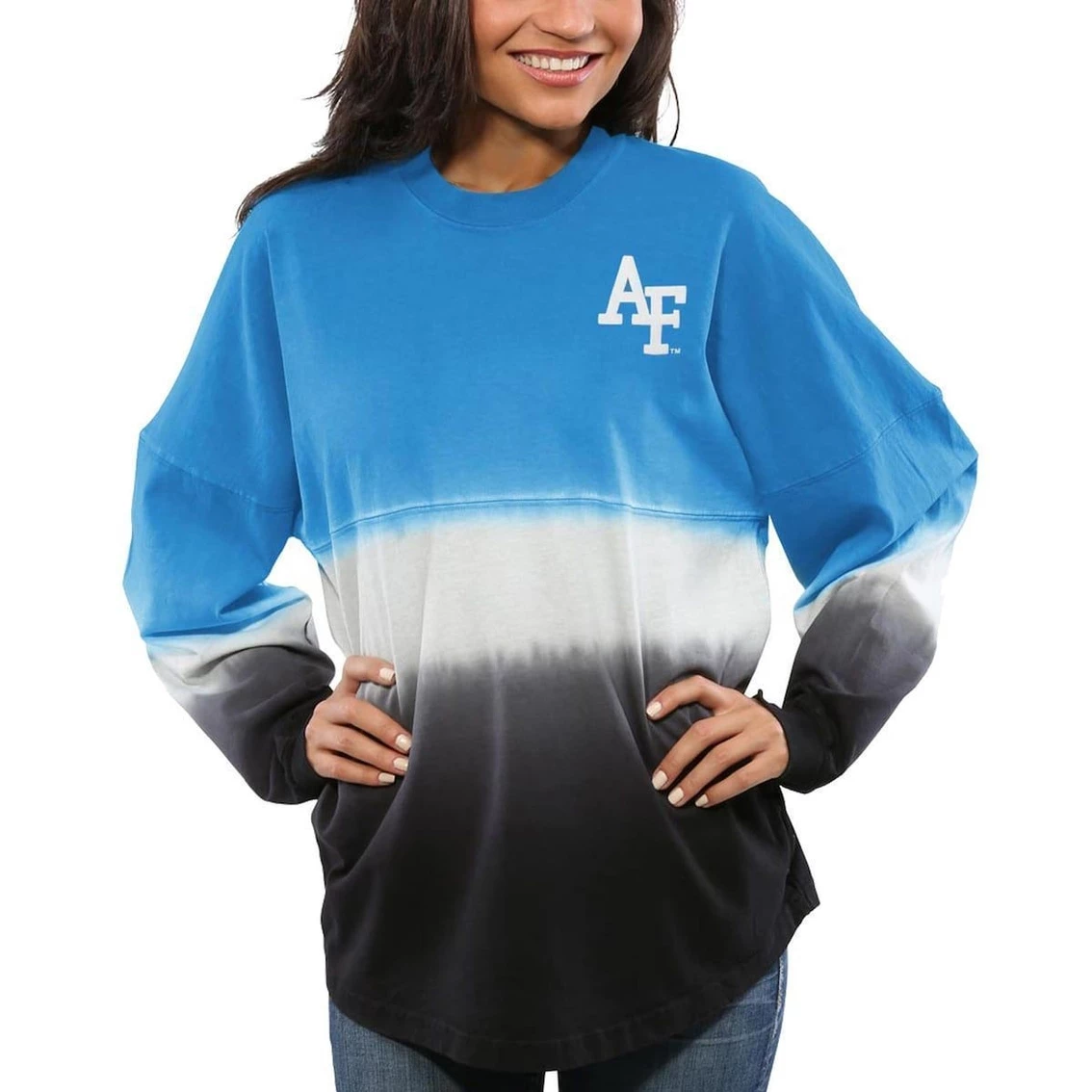 Deals π₯° Women's Royal Air Force Falcons Ombre Long Sleeve Dip-Dyed Spirit Jersey π― 5 Deals π₯° Women's Royal Air Force Falcons Ombre Long Sleeve Dip-Dyed Spirit Jersey π― - Image 3