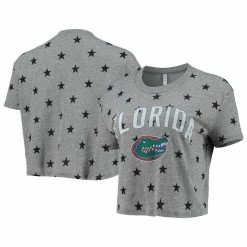 Cheapest ⌛ Women's Alternative Apparel Gray Florida Gators Headliner Stars Cropped Tri-Blend T-Shirt ✔️