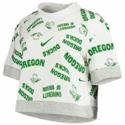 Budget 🛒 Women's Nike White/Heathered Gray Oregon Ducks Allover Print Trend Cropped Tri-Blend T-Shirt ✔️ -women‘s clothing store unnamed file 800