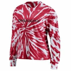 Buy 🎁 Women's WEAR By Erin Andrews Red Wisconsin Badgers Tie-Dye Long Sleeve T-Shirt ⌛ -women‘s clothing store unnamed file 848