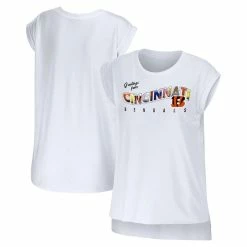 Budget 😍 Women's WEAR By Erin Andrews White Cincinnati Bengals Greetings From Muscle T-Shirt 🌟